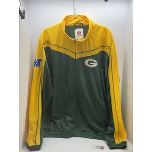 NFL Green Bay Packers Zip Up Jacket XXL Big & Tall Fleece Inside Patch Embrodery